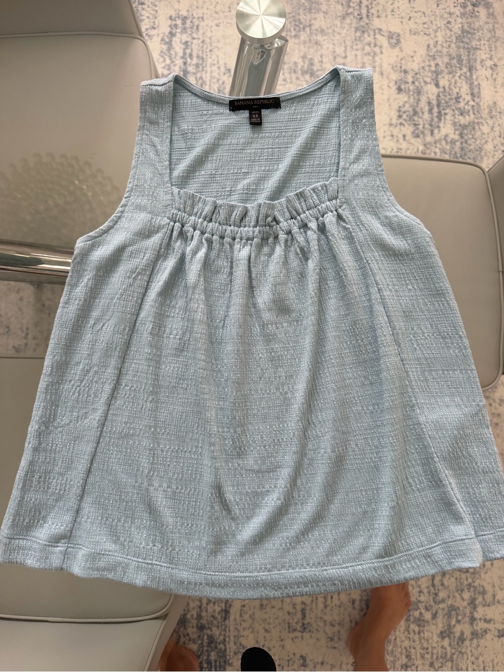 Banana Republic Pale Blue Textured Sleeveless Tank